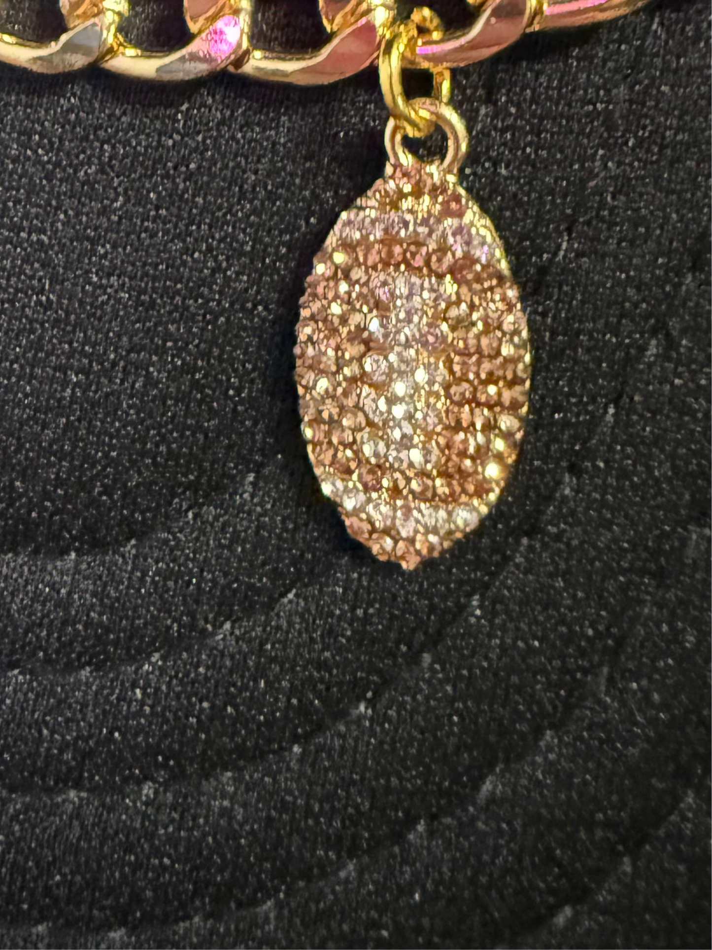 Gold Football Bling Chain